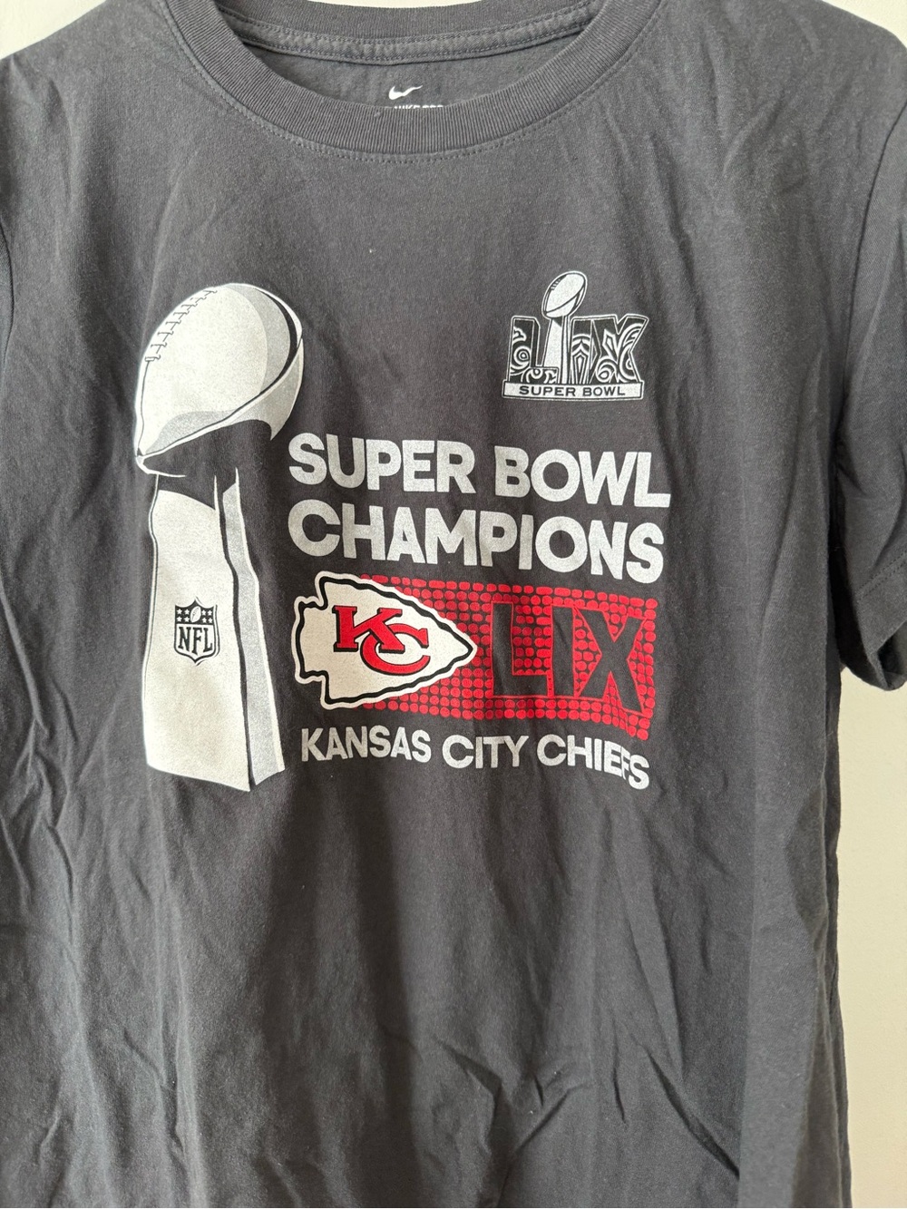 Nike Black Kansas City Chiefs Super Bowl Champions Tee with Red LIX Graphics